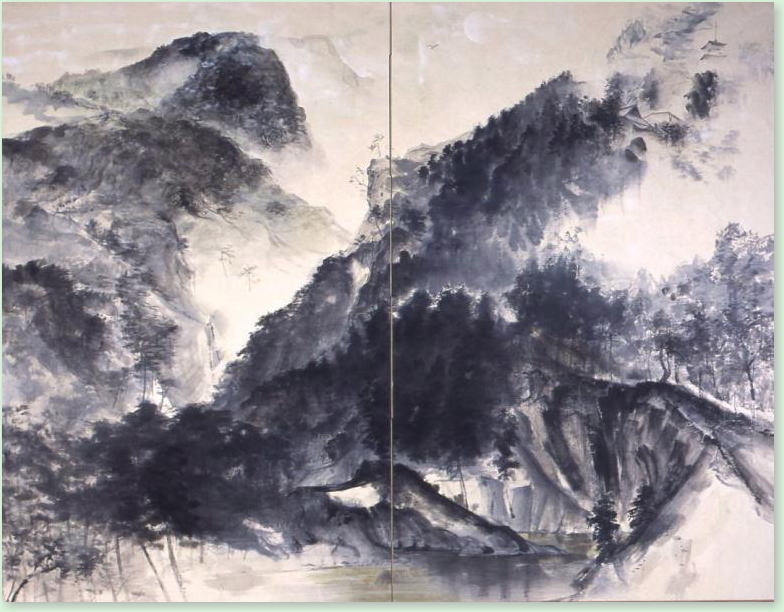 水墨画（古都）