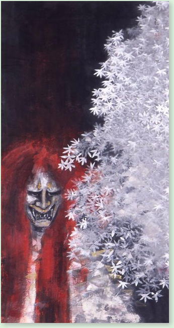 墨彩画（紅葉狩）