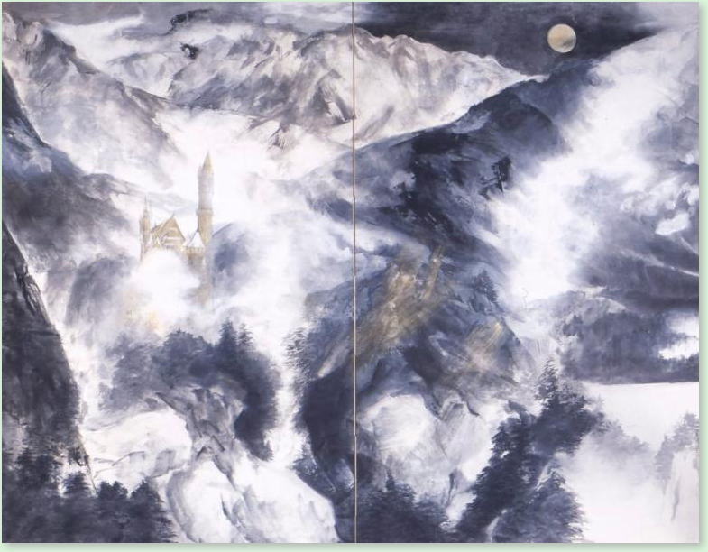 墨彩画（ノイシュバンシュタイン城）